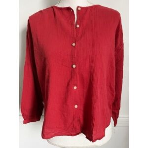 Madewell • Red Button-Up Blouse Meadow Shirt